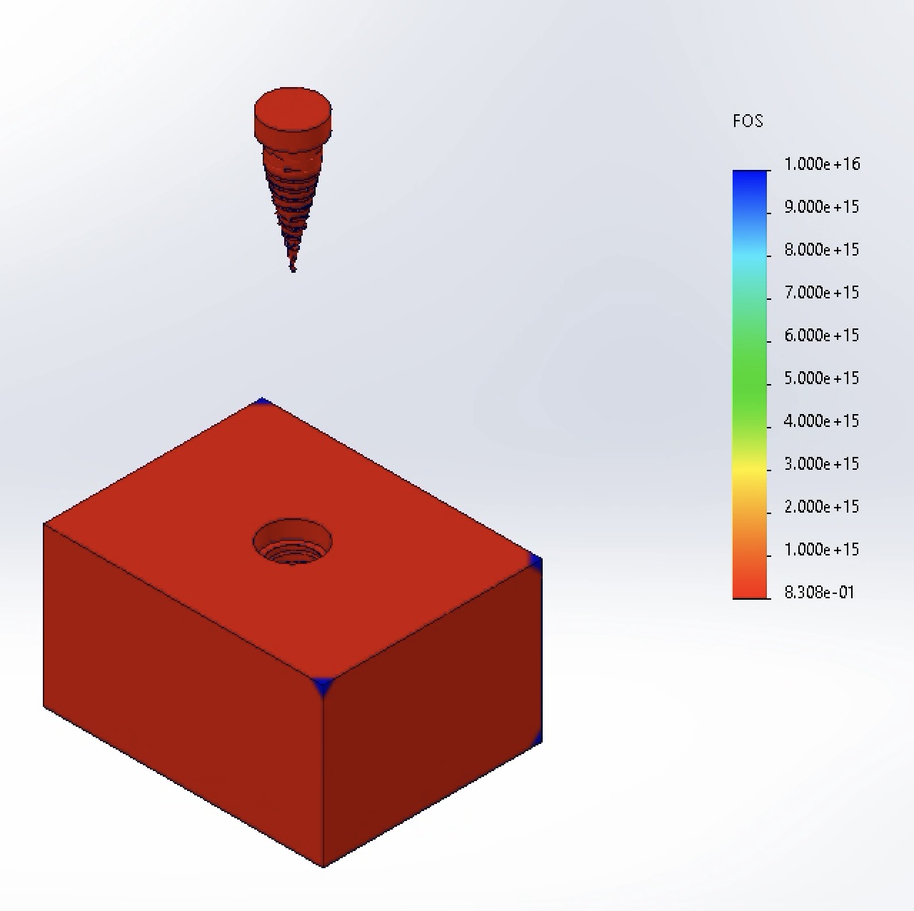 Exploded view of the Factor of Safety distribution with modified dimensions