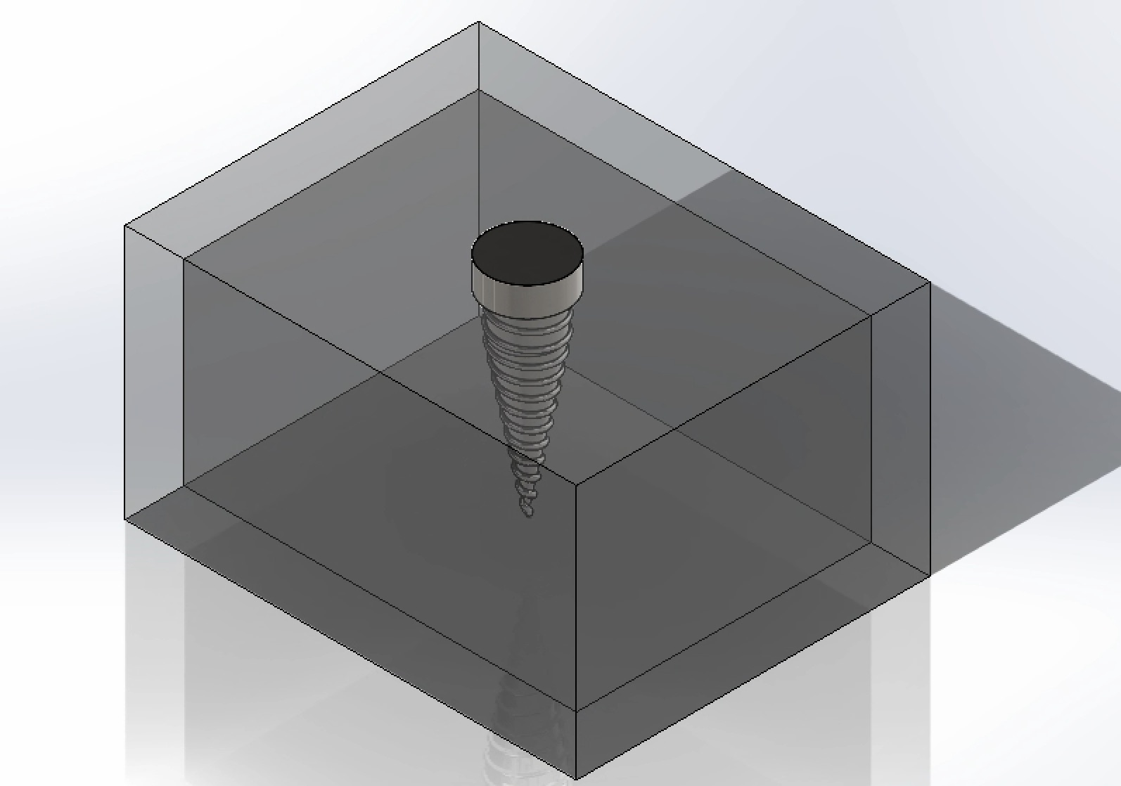 Implant fixture, embedded in cancellous and cortical bone.