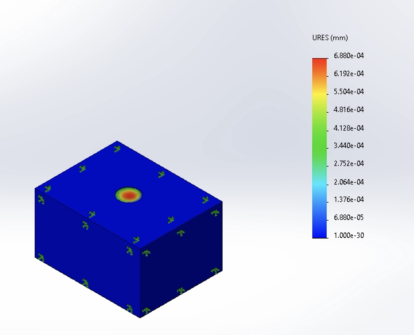 Displacement of the dental implant with modified dimensions