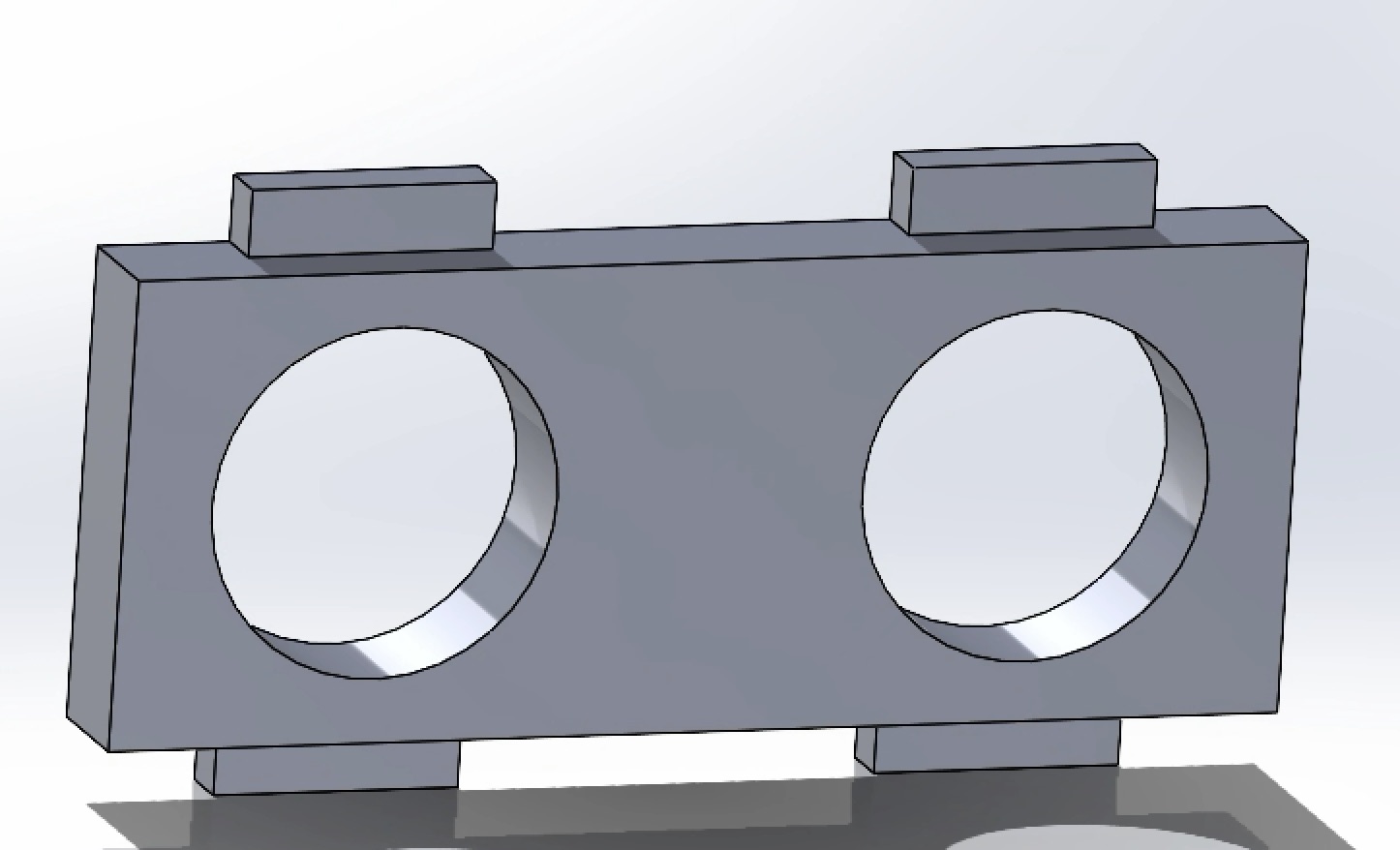 CAD model of the snap fit wall for the laser enclosure
